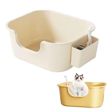 Amazon | 猫 トイレ 猫砂盆 大型 猫用トイレ本体 スコップ付き